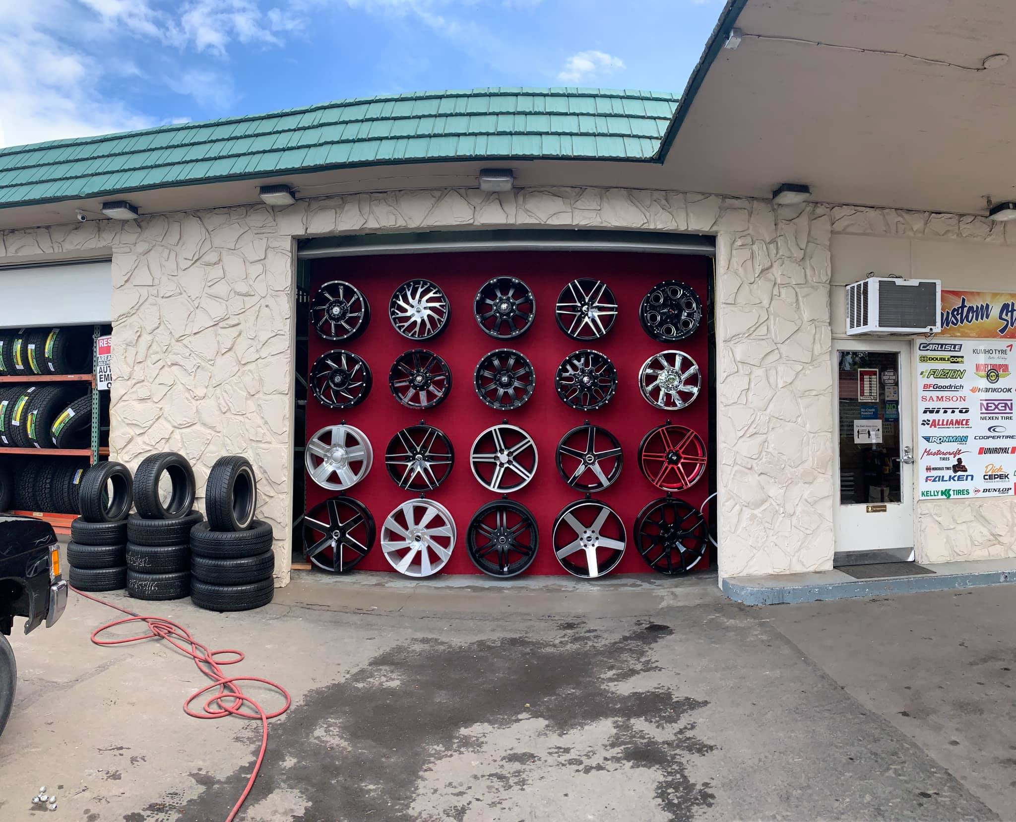 wheel and rim shop near Woodburn storefront display